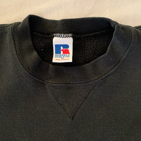 VINTAGE FADED BLACK RUSSELL ATHLETIC CREWNECK SWEATSHIRT SIZE MEDIUM - Picture 8 of 8